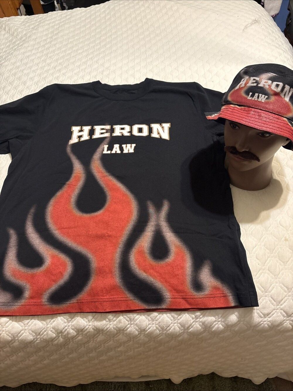 HERON PRESTON LAW Logo Bucket Hat W/ Matching HERON PRESTON Shirt - AWESOME FIND